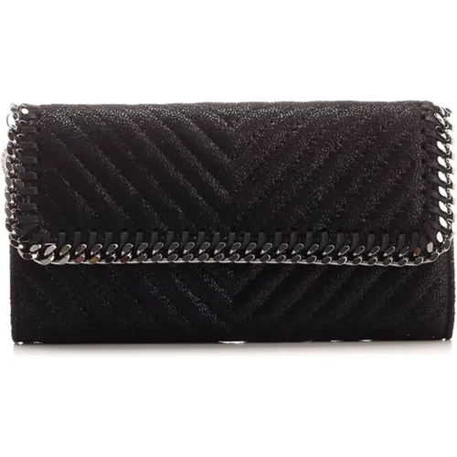 Continental Flap Wallet Eco Shaggy Deer Chevron , female, Sizes: ONE SIZE - Stella Mccartney - Modalova