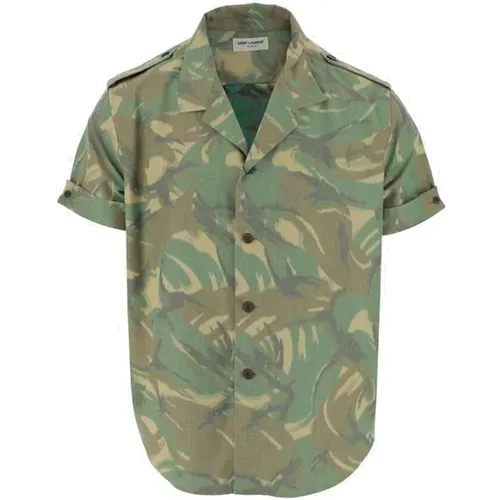 Shirt with Button Closure , male, Sizes: L, 2XL, XL - Saint Laurent - Modalova
