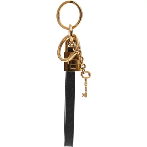 Stylish Leather Key-Ring , female, Sizes: ONE SIZE - Dolce & Gabbana - Modalova