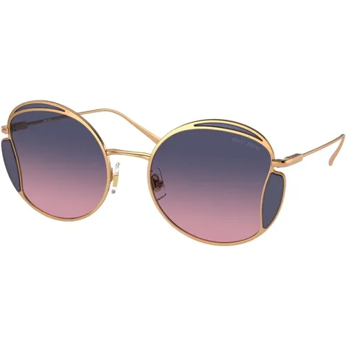 LA Mondaine Sunglasses Rose Gold/Blue Pink , female, Sizes: 54 MM - Miu Miu - Modalova