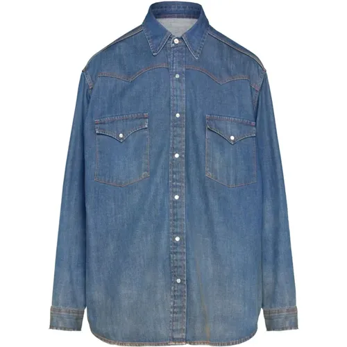 Classic Denim Shirt with Contrast Stitching , male, Sizes: L, XL, 2XL, S - Maison Margiela - Modalova