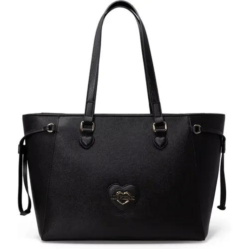 Schwarze Handtasche mit Reißverschluss und Schultergurt - Love Moschino - Modalova