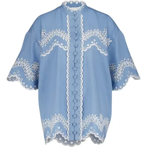 Ruhige Blaue Bestickte Bluse - Zimmermann - Modalova