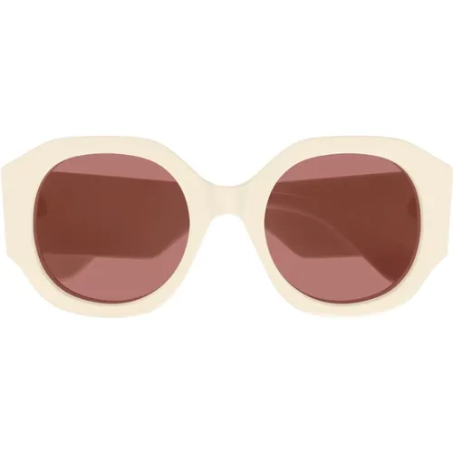 Weiße Sonnenbrille mit Originalzubehör , Damen, Größe: 53 MM - Chloé - Modalova