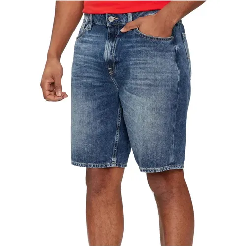 Blaue Shorts für Männer , Herren, Größe: W31 - Guess - Modalova