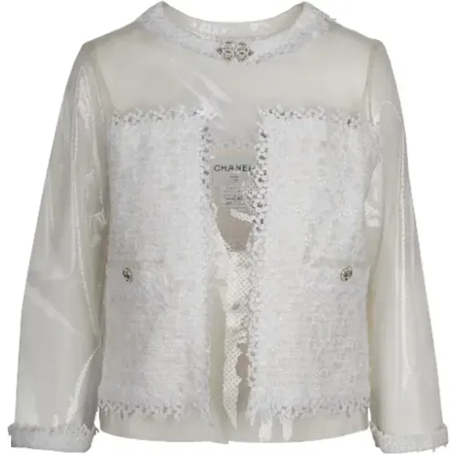 Chanel Clear Jacket with Lace Embroidery , female, Sizes: L - Chanel Vintage - Modalova