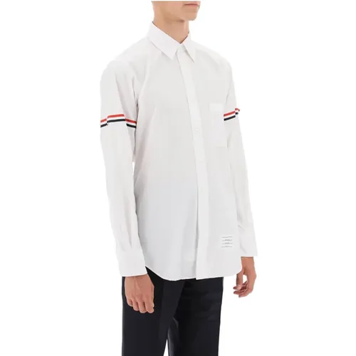 Striped Armband Oxford Shirt , male, Sizes: S, XL - Thom Browne - Modalova