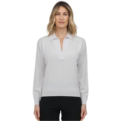 V-neck Polo Shirt , female, Sizes: L - Alpha Studio - Modalova