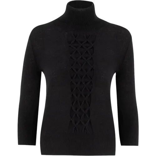 Wool High-Necked Jumper with Details , female, Sizes: M, L, S - Ermanno Scervino - Modalova