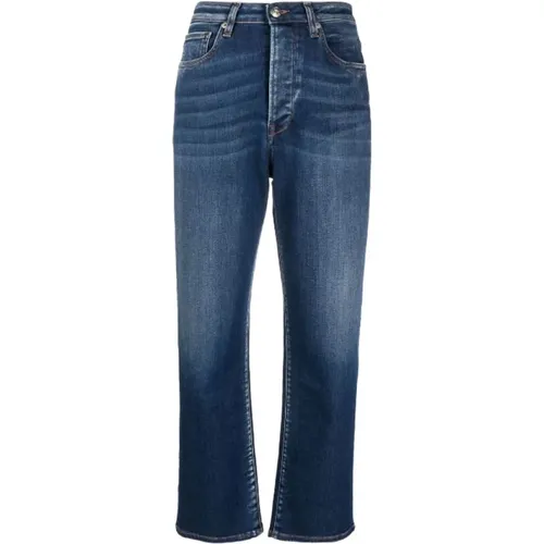 Blaue Gerades Jeans mit Falten-Effekt , Damen, Größe: W27 - 3X1 - Modalova