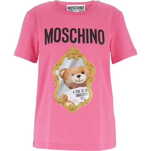 Niedliches und Ausgefallenes Bear Mirror T-Shirt - Moschino - Modalova