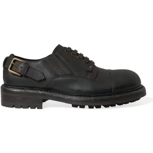 Leather Lace Up Derby Dress Shoes , male, Sizes: 6 UK, 7 1/2 UK, 9 1/2 UK, 10 UK, 8 UK, 9 UK, 7 UK, 8 1/2 UK, 6 1/2 UK - Dolce & Gabbana - Modalova