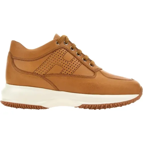 Perforated Leather Sneakers with Removable Fussbett , female, Sizes: 5 1/2 UK - Hogan - Modalova