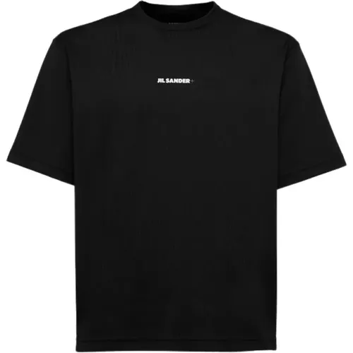 Schwarzes Logo T-Shirt Slim Fit , Herren, Größe: S - Jil Sander - Modalova