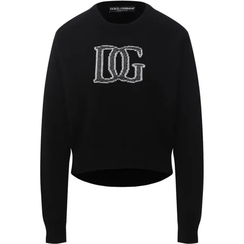 Wool Sweater with Light Logo , female, Sizes: M - Dolce & Gabbana - Modalova