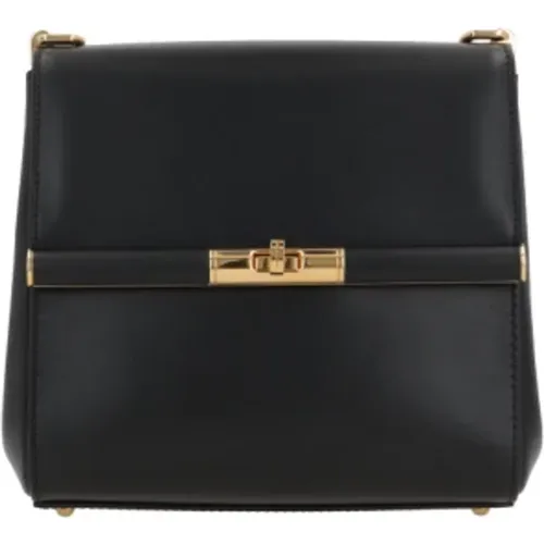 Schwarze Leder-Schultertasche mit Twist-Lock - Dolce & Gabbana - Modalova