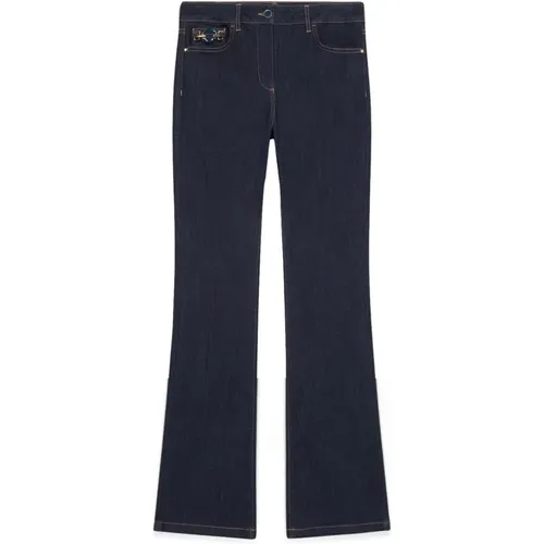 Dunkelblaue Flare Jeans , Damen, Größe: 2XS - Oltre - Modalova