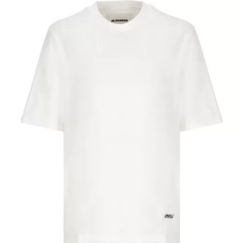 Weiße Baumwoll-T-Shirt für Frauen , Damen, Größe: M - Jil Sander - Modalova