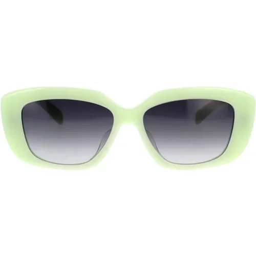 Geometric Sunglasses with Opal Frame and Brown Gradient Lenses , female, Sizes: 55 MM - Celine - Modalova