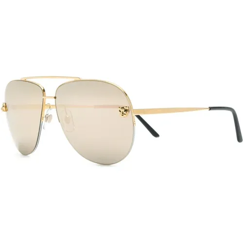 Goldene Sonnenbrille für den täglichen Gebrauch - Cartier - Modalova