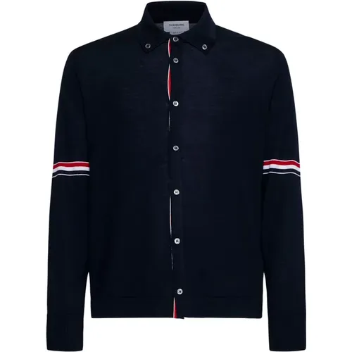 Merino Wool Button-Down Shirt , male, Sizes: L, S, XL - Thom Browne - Modalova