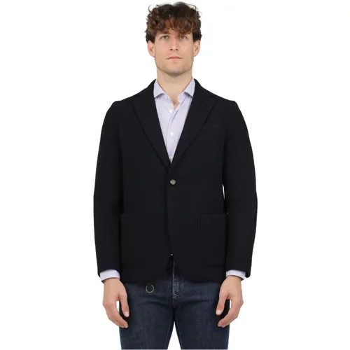 Merino Knit Single-Breasted Jacket , male, Sizes: 3XL, XL - Circolo 1901 - Modalova