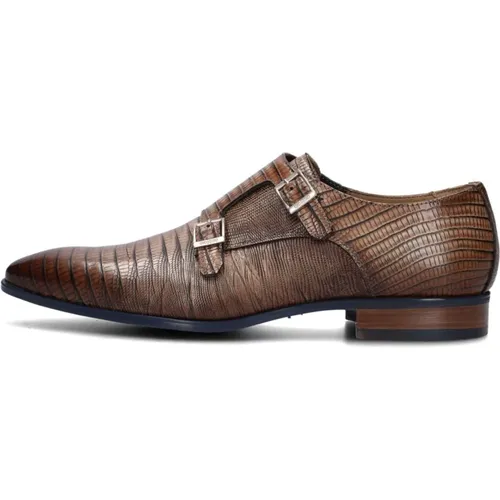 Braune Leder Doppel-Monkstrap-Schuhe - GIORGIO - Modalova