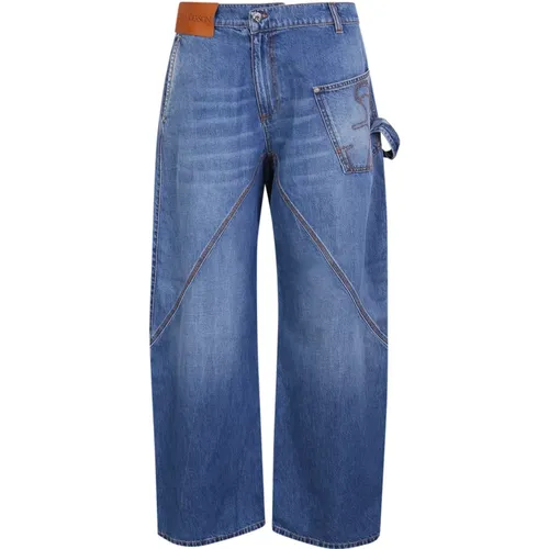 Bordeaux Wide-Leg Jeans , male, Sizes: W32 - JW Anderson - Modalova