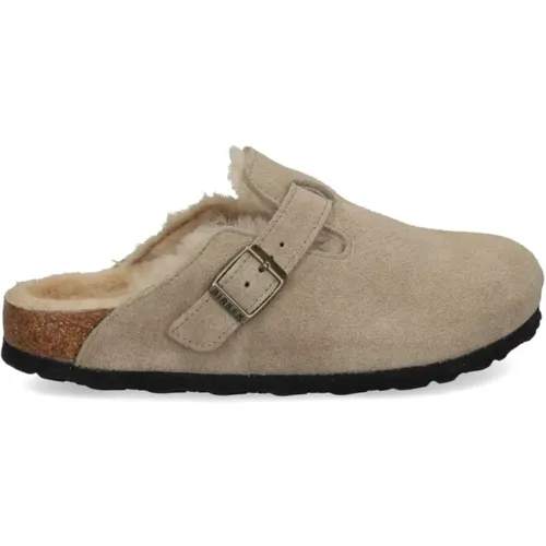 Lammfell Sandalen Slip-On Stil , Herren, Größe: 39 EU - Birkenstock - Modalova