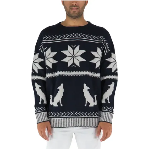 Wolfs- und Weihnachtsstern-Wollpullover , Herren, Größe: M - ETRO - Modalova