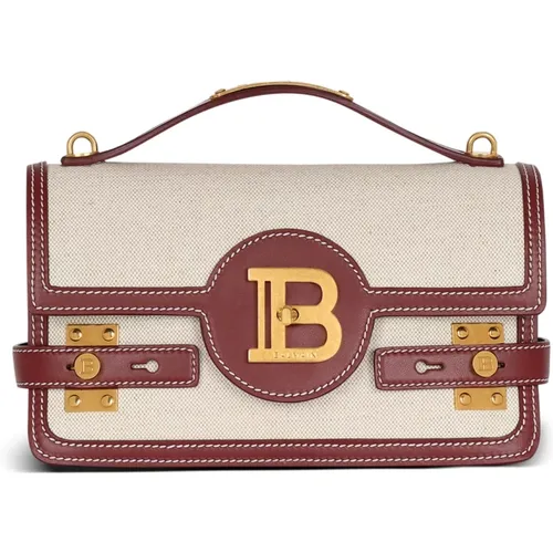 B-Buzz 24 Canvas- und Ledertasche - Balmain - Modalova