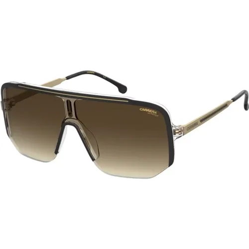Schwarze Gold Sonnenbrille mit Braunen Gläsern - Carrera - Modalova