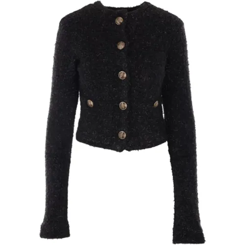 Schwarzer Tweed Cropped Cardigan - Balenciaga - Modalova