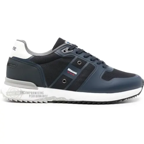 Eco-Leather and Fabric Sneakers , male, Sizes: 10 UK, 11 UK - Blauer - Modalova