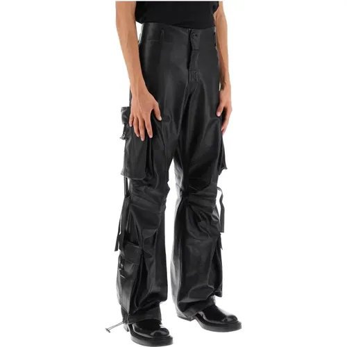 Luis Leather Cargo Pants , male, Sizes: M - Darkpark - Modalova