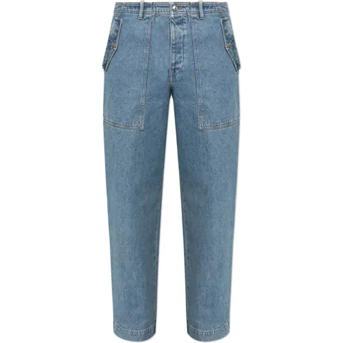 Jeans mit Logo , Herren, Größe: W30 - Maison Kitsuné - Modalova