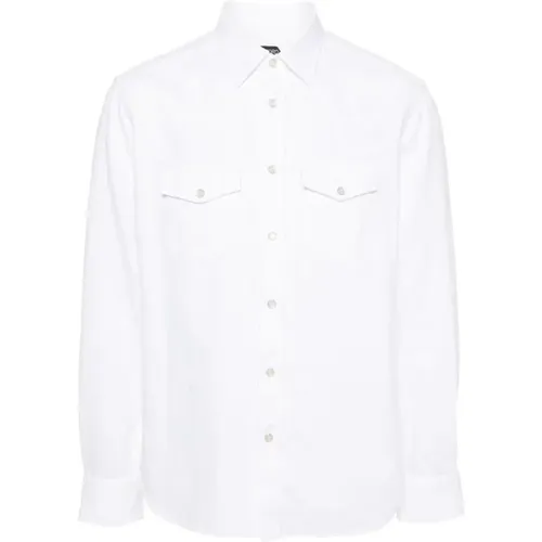 Denim Shirt in Cotton Twill , male, Sizes: XL, 3XL - Tom Ford - Modalova