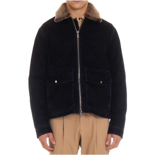 Zip Coat with Detachable Shearling Collar , male, Sizes: L, 2XL - Moorer - Modalova