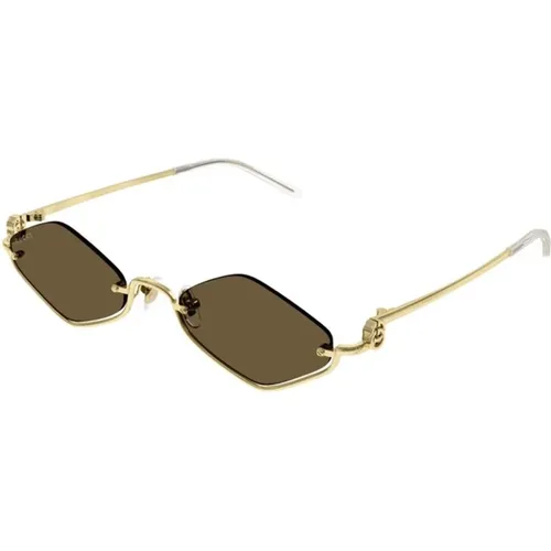 Gold Brown Sunglasses Gg1604S 002 , female, Sizes: S - Gucci - Modalova