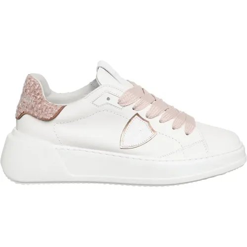 Plain Temple Sneakers with Laces Closure , female, Sizes: 3 UK, 4 UK, 7 UK - Philippe Model - Modalova