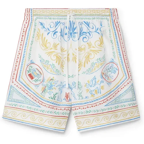 Bunte Seiden-Twill-Shorts - Casablanca - Modalova