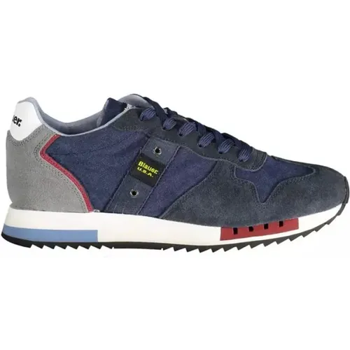 Stylish Blue Sports Shoes with Contrasting Accents , male, Sizes: 7 UK, 10 UK - Blauer - Modalova