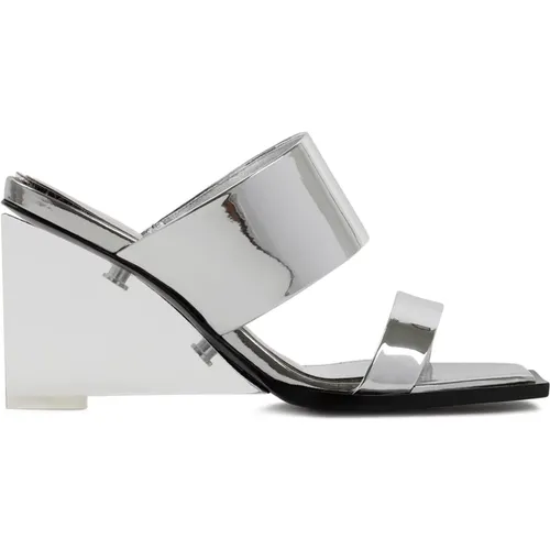 Silberne Metallic-Sandalen mit Glasplattform - alexander mcqueen - Modalova