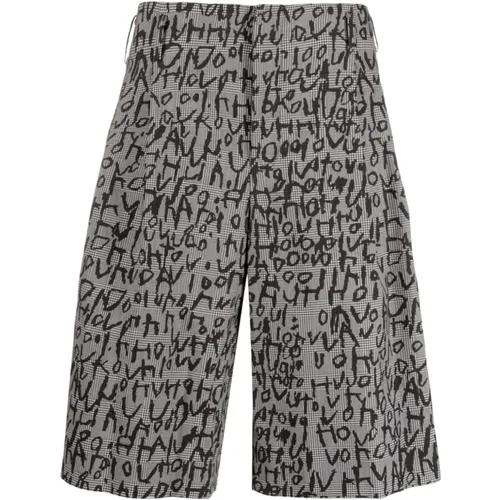 Graphic Print Bermuda Shorts , male, Sizes: M - Comme des Garçons - Modalova