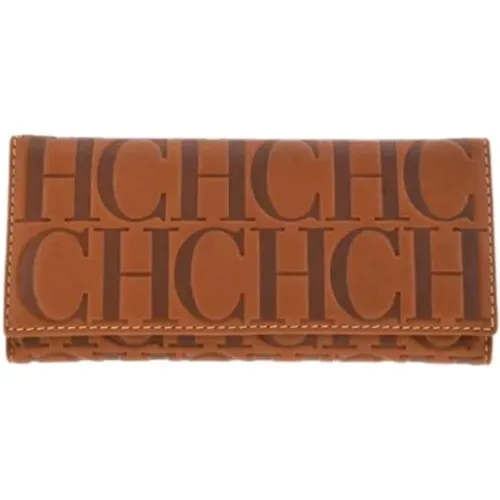 Handcrafted Leather Wallet with Carolinas Initials , female, Sizes: ONE SIZE - Carolina Herrera - Modalova