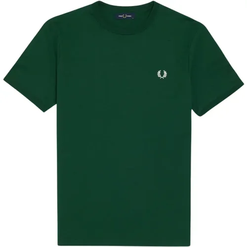 Klassisches Baumwoll Ringer T-Shirt , Herren, Größe: S - Fred Perry - Modalova