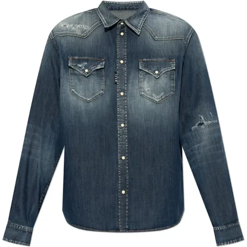 Denim Hemd , Herren, Größe: 2XL - Dsquared2 - Modalova