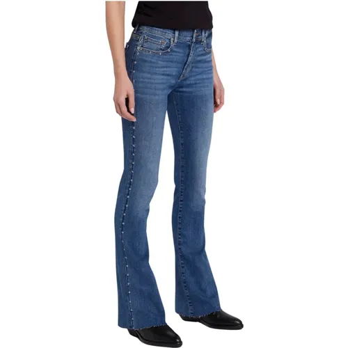 Studded Bootcut Tailorless Jeans , Damen, Größe: W29 - 7 For All Mankind - Modalova