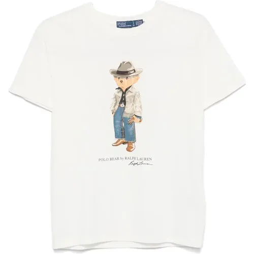 Weiße Polo Bear T-Shirts und Polos , Damen, Größe: L - Polo Ralph Lauren - Modalova