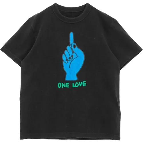 Schwarzes One Love T-shirt , Herren, Größe: M - Sacai - Modalova